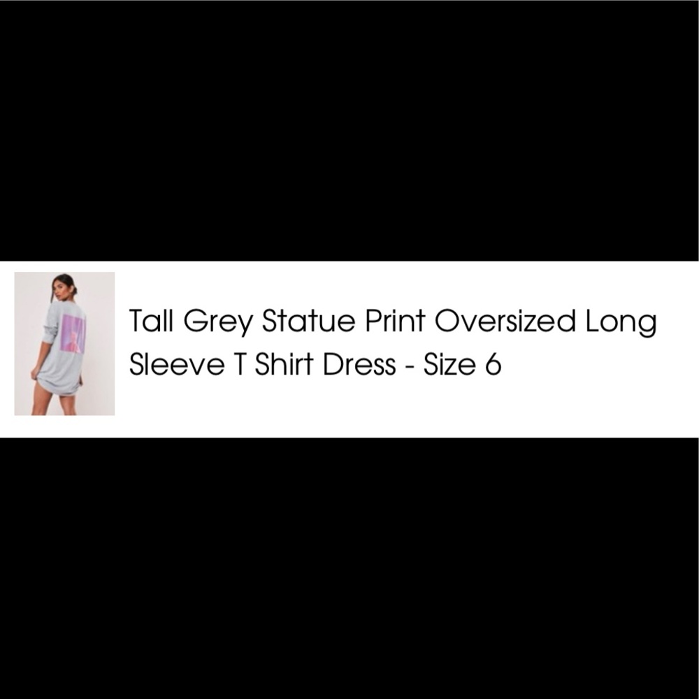 Tall Gray Statue Oversized Long Sleeve Shirt Dress